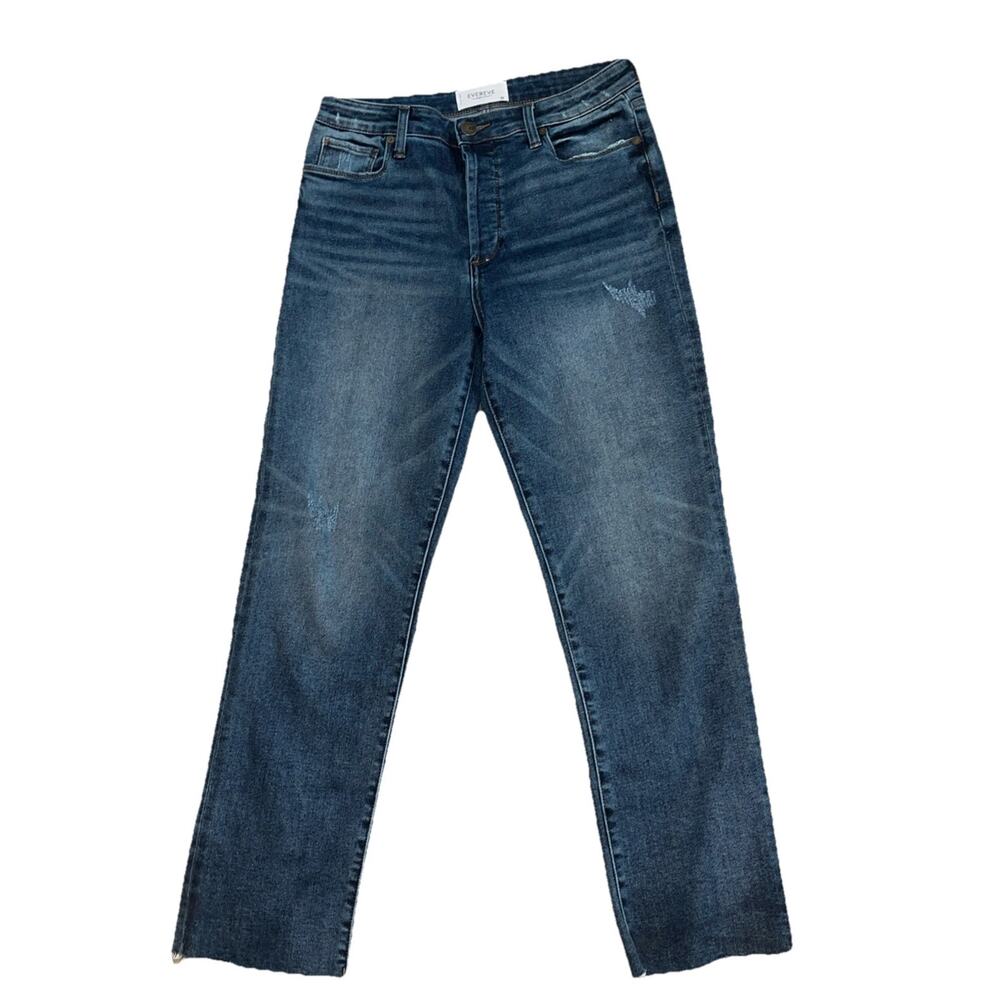 Evereve The Ever Straight High Rise Straight Button Fly Denim Jeans Size 29
